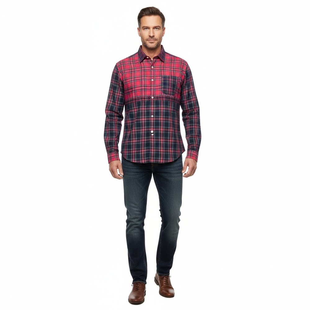 Brooks Brothers XXL Patchwork Plaid Tartan Madison Fit 100% Cotton Shirt
